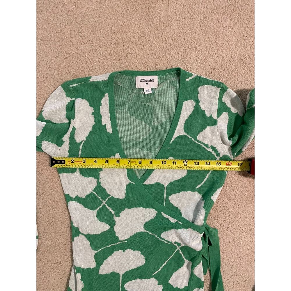 Diane Von Furstenberg DVF Target Womens XXS Ginkgo Kelly Green Wrap Dress Tunic - Picture 7 of 8